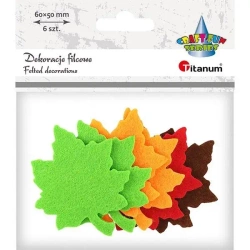 Filcowe liście klonu 50x60mm 6szt - Titanum