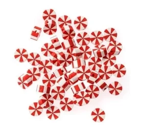 Koraliki polimerowe cukierki swiąteczne 1cm 48szt - Dalprint