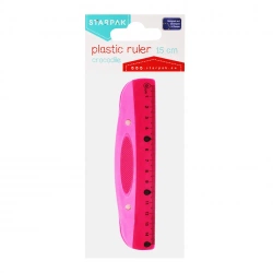 Linijka plastikowa 15 cm. Różowa 470969 - Starpak