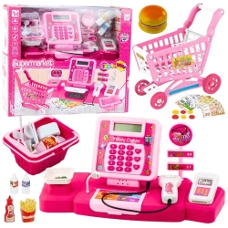 Zestaw sklepowy kasa + koszyk z dźwiękiem - Leantoys