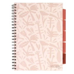 Kołozeszyt Pads A4/100K kratka Floral beżowy - Strigo