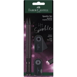 Zestaw Sparkle Midnight Rose 2 ołówki+temper+gumka - Faber Castell