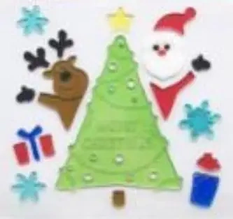 Żelowe naklejki dekoracyjne - BN Choinka, Renifer - MCD