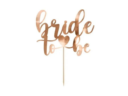 Topper Bride to be różowe złoto 17.5 cm - PartyDeco