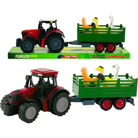 Traktor z przyczepą i ptakami - Trifox