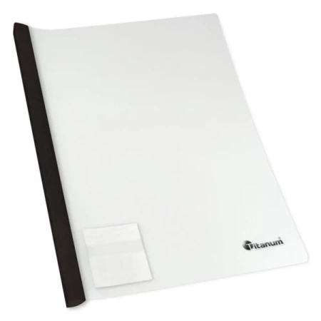 Obwoluta PP A4 50K czarna listwa (12szt) - Titanum