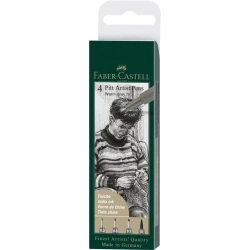 Cienkopisy Pitt Artist Pen warm grey IV 4szt - Faber Castell