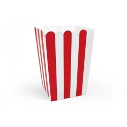 Pudełka na popcorn 7x7x12,5cm 6szt - PartyDeco