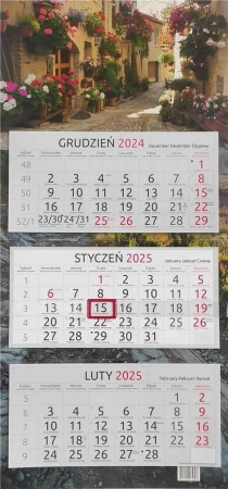 Kalendarz 2026 trójdzielny Włoska uliczka - Aniew