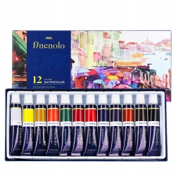 Farby akwarelowe Finenolo 12ml.12 kolorów - deli