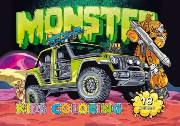 Kolorowanka A4 18 obrazków Potworne samochody - Fresh
