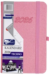 Kalendarz 2026 A6 tygodniowy Techno różowy - praca zbiorowa
