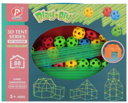 Klocki konstrukcyjne świecące. Słomki i kule - Mega Creative