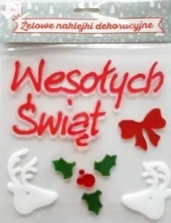 Żelowe naklejki dekoracyjne - BN Wesołych Świąt - MCD