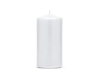 Świeca klubowa matowa biały 12x6cm 6szt - PartyDeco