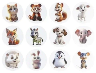 Naklejki papierowe na taśmie Zwierzątka 500szt - Titanum