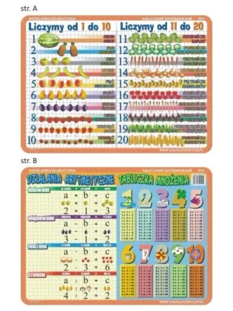 Podkładka edu. 004 - Liczymy 1-20, tabliczka... - Visual System