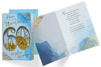 Karnet B6 konfetti KNF-041 Urodziny 60 męskie - Kukartka