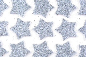 Naklejki brokatowe z pianki srebrne - Arpex