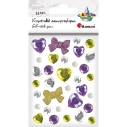 Kryształki samoprzylepne fiolet zielony mix 33szt - Titanum