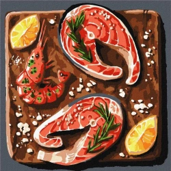 Malowanie po numerach - Morski delikates 30x30cm - Ideyka