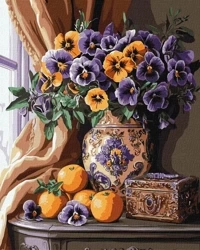 Malowanie po numerach - Luksusowe bratki 40x50cm - Ideyka