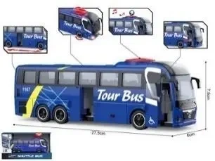 Autobus niebieski 1:16 światlo dźwięk - Madej