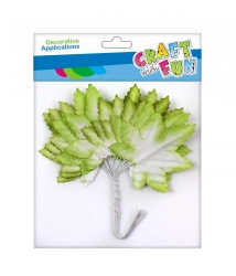Craft with Fun Ozdoba dekoracyjna Drucik Lisc 4cm 12szt Ziel 12/960
