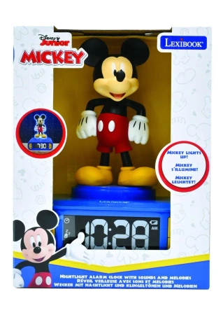 Budzik z lampką nocną i efektami dźwiękowymi Mickey Lexibook RL800MCH