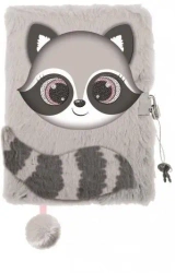 Pamiętnik z kłódką A5/96K 3D włochacz Raccoon - ST-MAJEWSKI