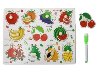 Drewniane puzzle - owoce - Icom