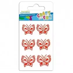 Ozdoba dekoracyjna kryształki samoprzylepne motyle - Craft with Fun