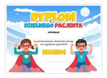 Dyplom A4 dzielnego pacjenta - Super Dzieci 10szt - LearnHow