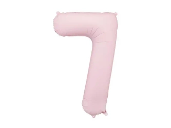 Balon foliowy cyfra 7 86cm jasny różowy - PartyDeco