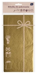 Bibułka do pakowania 50x70cm 5 arkuszy złota - INTERDRUK