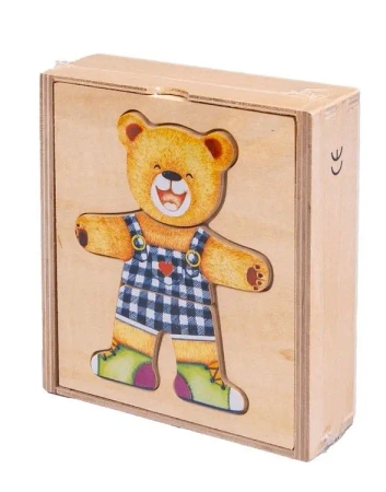 Układanka drewniana Misiek chłopiec - Smily Play
