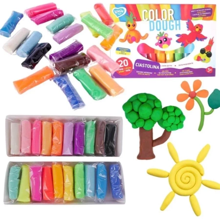 Zestaw lekkiej ciastoliny piankolina 20szt - Lovin