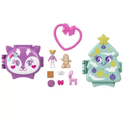 Polly Pocket Świąteczny Zestaw Kompaktowy 2-pak 1 Mikro Lalka Polly Jgm53 Wb10