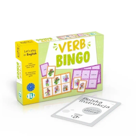 Gra językowa Angielski Verb bingo. Opr. karton - ELI