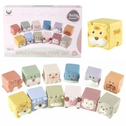 Klocki miękkie sensoryczne 12szt - Leantoys