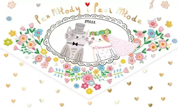 Karnet koperta A5 Ślub Koty - Henry