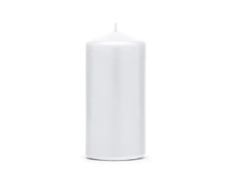 Świeca klubowa matowa biały 12x6cm 6szt - PartyDeco