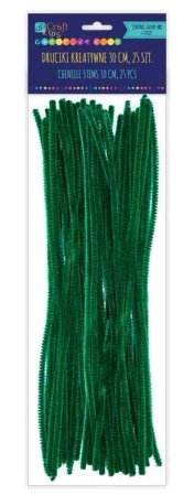 Druciki kreatywne ciemnozielone 30cm 25szt - Dalprint dpCraft