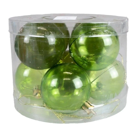 Bombki transparentne zielone 8szt - Arpex