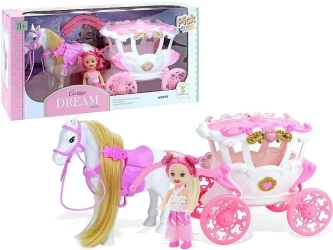 Karoca z koniem i lalką 8cm - ADAR