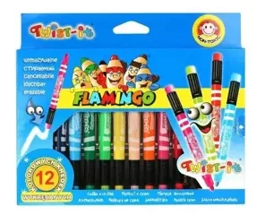 Kredki świecowe wymazywalne Twist-it 12 kolorów - Titanum