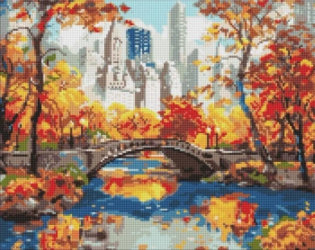 Diamentowa mozaika - Złoty park 40x50cm - Ideyka