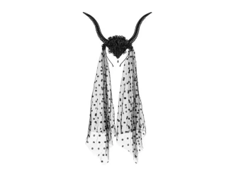 Opaska Rogi z tiulem 30x76cm czarny - PartyDeco