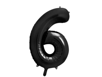 Balon foliowy 6 czarny 86cm - PartyDeco