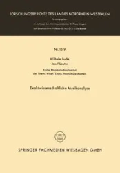 Exaktwissenschaftliche Musikanalyse - Wilhelm Fucks